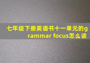 七年级下册英语书十一单元的grammar focus怎么读